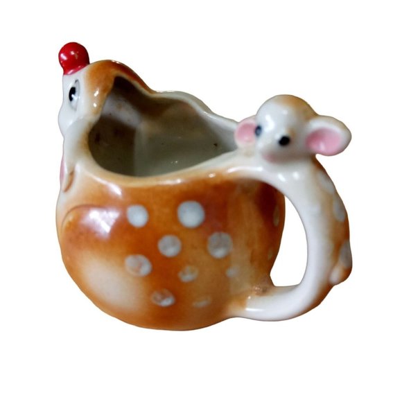 Vintage Ceramic Deer Tea Set Teapot Creamer Sugar Japan Bambi - Picture 6 of 15